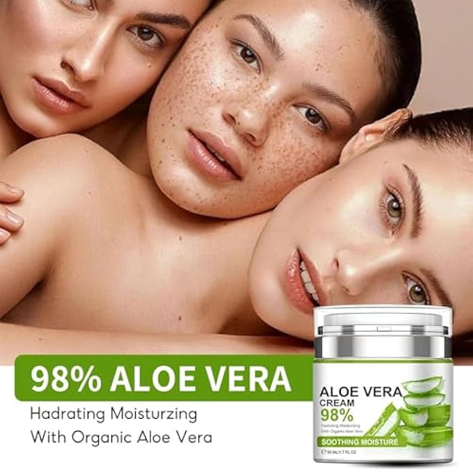 LBOYLOVE ALOE VERA MOISTURIZER FACIAL CREAM, FACIAL CREAM WITH 98% ORGANIC ALOE VERA, ANTI WRINKLE FACE MOISTURIZE CREAM, FOR DRY SKIN, ACNE SCARS, SOFT, MOISTURIZING, AND DELICATE SKIN - Image 2